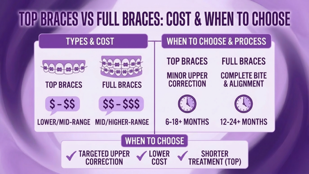 How Much Do Top Braces Cost 2026 – Top vs Full Braces