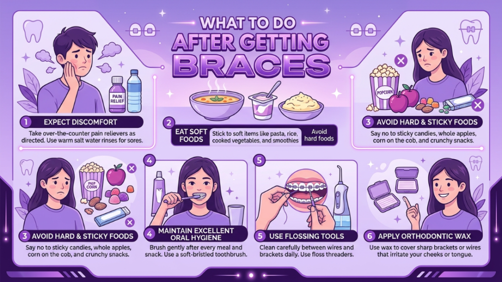 What to Do After Getting Braces First Week Guide Brass Smile